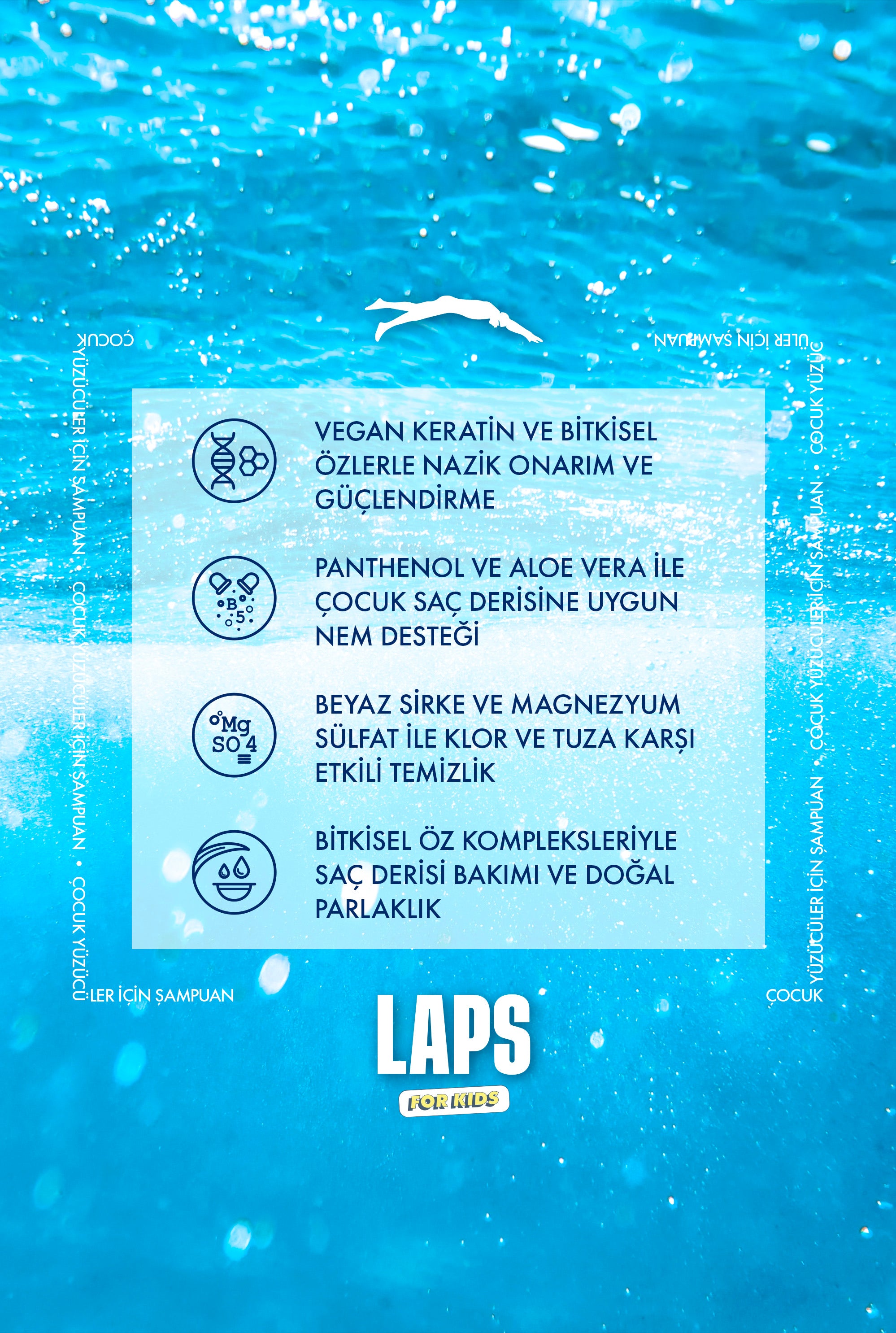 LAPS Çocuk Yüzücüler için Şampuan